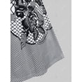 thumbnail image 4 of Floral Cinch Frente en V Cuello más grande Top Top Rosegal  Mangas largas de talla grande, 4 of 5