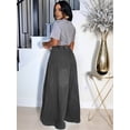 thumbnail image 4 of Women'S Baggy Jeans Cropped Elastic Waist Denim Pants Loose Trousers with Pockets Gray XXXL, 4 of 7