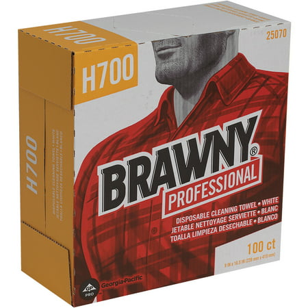 Brawny Professional Medium Weight HEF Shop Towels, 9.1 x 16.5, 100/Box