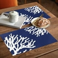thumbnail image 5 of Placemats Set of 4, Navy Blue Coral Placemats Set of 4, Marine Life Ocean Tablemats Washable Placemat Table Decoration for Kitchen Table Dinner Party Home Decor Indoor Outdoor 13x19 Inch, 5 of 8
