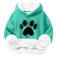 thumbnail image 2 of Tdoqot Girls Hoodies Fleece Lined- Warm Cute Long Sleeve Casual Sweatshirt Blue Size 5-6T, 2 of 3