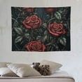 thumbnail image 4 of ONETECH  Red Rose Wall Blanket Tapestries Black Mandala Floral Pattern Tapestry 3D Flower Wall Hanging for Bedroom Living Room Microfiber Home Wall Decoration, 4 of 7
