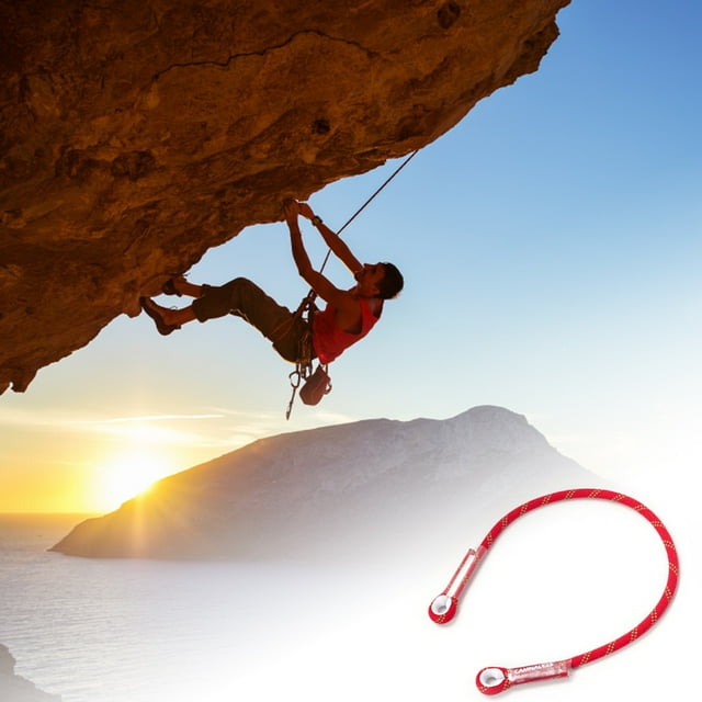 Corde Prusik 120 cm Boucle Équipement d'Escalade Fournitures de Survie Protection contre les Chutes Roche Activités Extérieures Arbres Randonnée Rouge