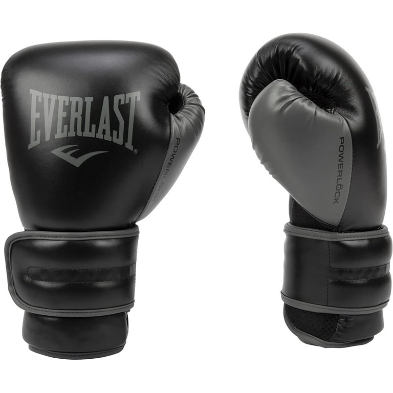 Everlast PowerLock2 Boxing Training Gloves 12 Oz Black/Gray
