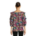 thumbnail image 4 of The Pioneer Woman Square Neck Blouse with Ruffle Sleeves, Women's, 4 of 6