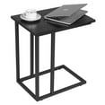 thumbnail image 4 of 22'' C Table Sofa Side End Table for Living Room Bedroom Small Metal Side Table Wood Grain Black End Table for Laptop Snacks, 4 of 7