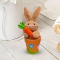 thumbnail image 3 of Decoración de conejito de Pascua, maceta, figura de conejo, adorno de escritorio, estatua de conejo Conejo Marrón, 3 of 8