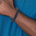 thumbnail image 3 of Chisel Stainless Steel Polished Navy Blue Braided Leather Bracelet with .5 inch Extension - 7.75", 3 of 6