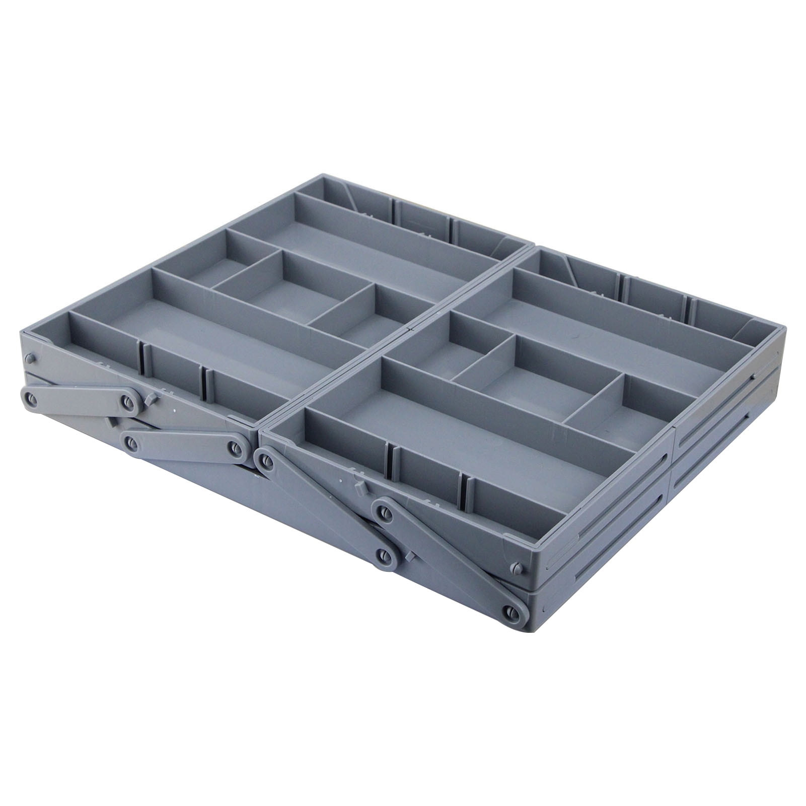 Foldable Jewelry Storage Box Multi Compartments 2/3 Tiers with Adjustable Dividers Tool Stationery Storage Organizer Tray Office Office Supplies Crafts Storage Case