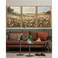 thumbnail image 4 of Drsoum Large 24x36in3pcs Natural Framed Vintage Wall Art Grassland Meadow Wildflower Field Landscape Wall Prints Classic Retro Farmhouse Rustic Decorations, 4 of 7