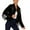 Black, variant on Womens Beaded Fringe Conchos Boar Suede Jacket Black XXL