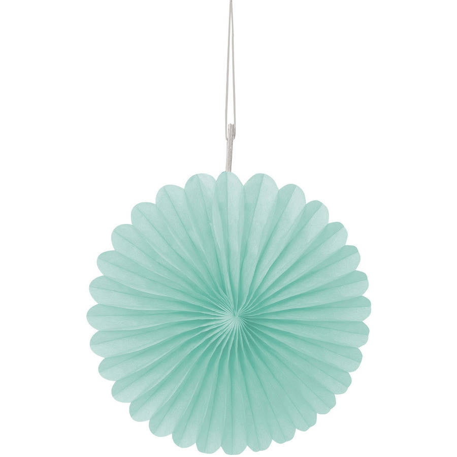 Unique Industries Mint Green 6' Flower Shaped Tissue Paper Hanging Pom Poms, 3 Count