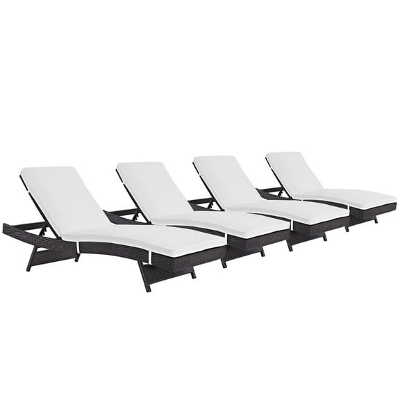 Ergode Convene Chaise Outdoor Patio Set of 4 - Espresso White