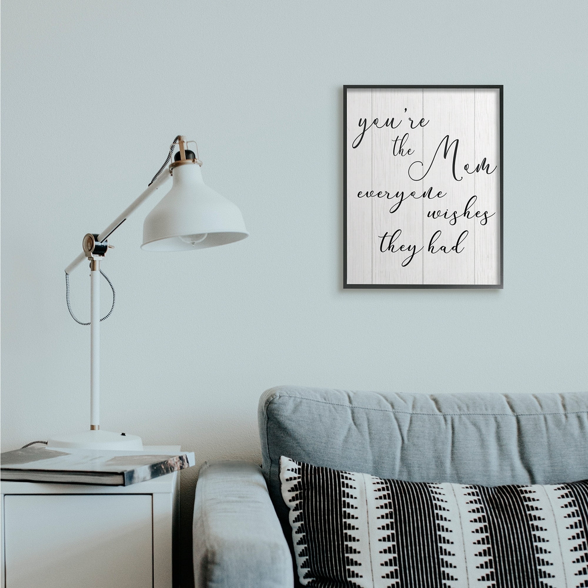 Stupell Industries You're the Mom Phrase Motivational Family Appreciation Black Framed, 16 x 20, Design by Daphne Polselli