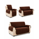 thumbnail image 1 of Protector Cubre Sala Lunics, 3 Pzs., 2 Vistas Capitonado Chocolate/Beige, 1 of 5
