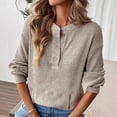 thumbnail image 2 of MXUIKV Womens Casual Shirts Long Sleeve Knitted Regular Fitted Pullover Womens Casual Crew Neck Shirts Solid Color, 2 of 5