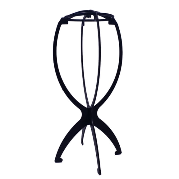Wig Display Stand Bracket Support Dry Wet Detachable Portable Wig Holder (Black)