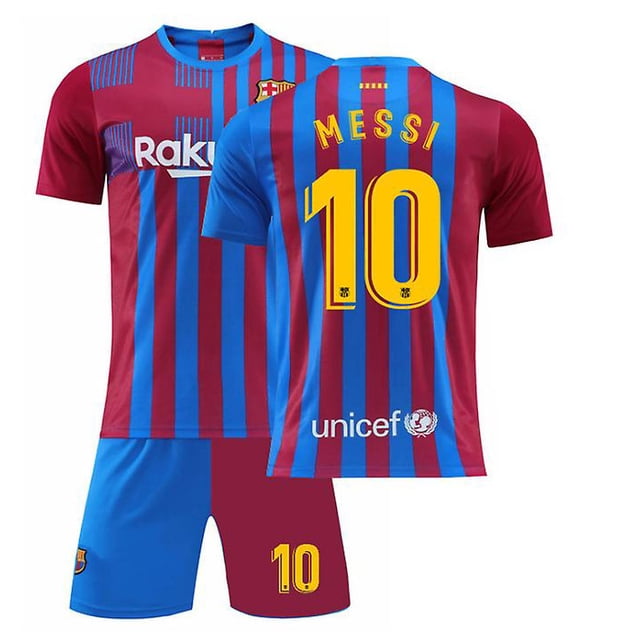 Nuevo 2021/2022 Kids Soccer Jersey 3 # Pique 5 # Sergio 10 # messi Football Jerseys Suit Shorts Set-10 Red-26 BmatwkZeng Bmatwk Jersey