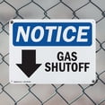 thumbnail image 5 of (2 Pack) Gas Shutoff [Down Arrow] OSHA Notice Sign 10 Inch X 7 Inch Indoor / Outdoor Rust-Free Aluminum Metal Signs for Workplace, Workshop, and Construction Site, Made in the USA, 5 of 8