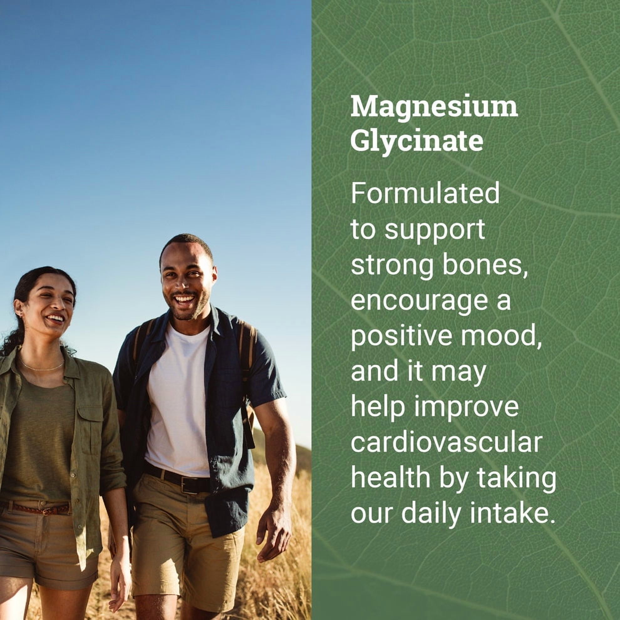 Chelated Magnesium Glycinate Powder Capsules 500 mg - Gluten-Free - 120 Capsules
