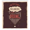 thumbnail image 3 of Stop Thinking Start Doing Shower Curtain, Grungy Pattern of Stripes Wavy Blobs, Fabric Bathroom Set with Hooks, 69W X 75L Inches Long, Pale Peach Dark Peach, by Ambesonne, 3 of 3