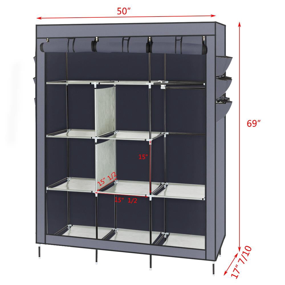 Ktaxon 69" Portable Closet Wardrobe Clothes Rack Storage Organizer & Shelf Home Cabinet