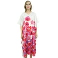 thumbnail image 6 of Bimba Women's Chic Floral Satin Long Kaftan Party Maxi Caftan Kimono Coverup-8, 6 of 8