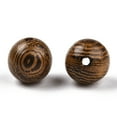 thumbnail image 2 of 500 pc Natural Wood Beads Lead Free Round Dyed Coconut Brown 6~6.5mm Hole: 1.5~2mm, 2 of 2