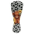 thumbnail image 2 of Yuyamidu Highland Cow Golf Club Covers Driver Headcover Hybrid Headcover Fairway Wood Head Covers Cow Print Sunflowers Golf Headcovers PU Leather Golf Headcovers for Clubs, 2 of 8