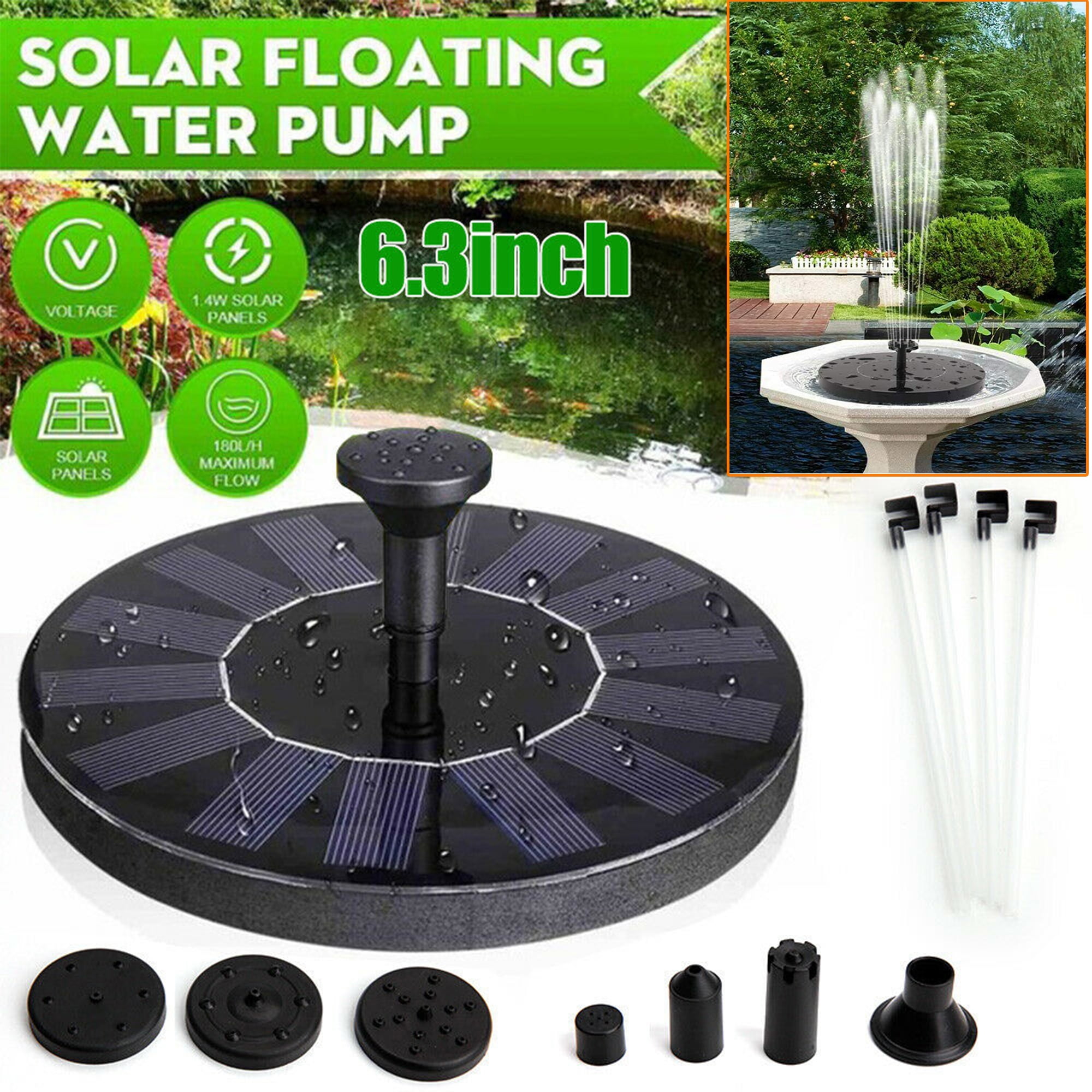 DODOING Solar Fountain,Solar Powered Water Fountain Pump Small Bird
