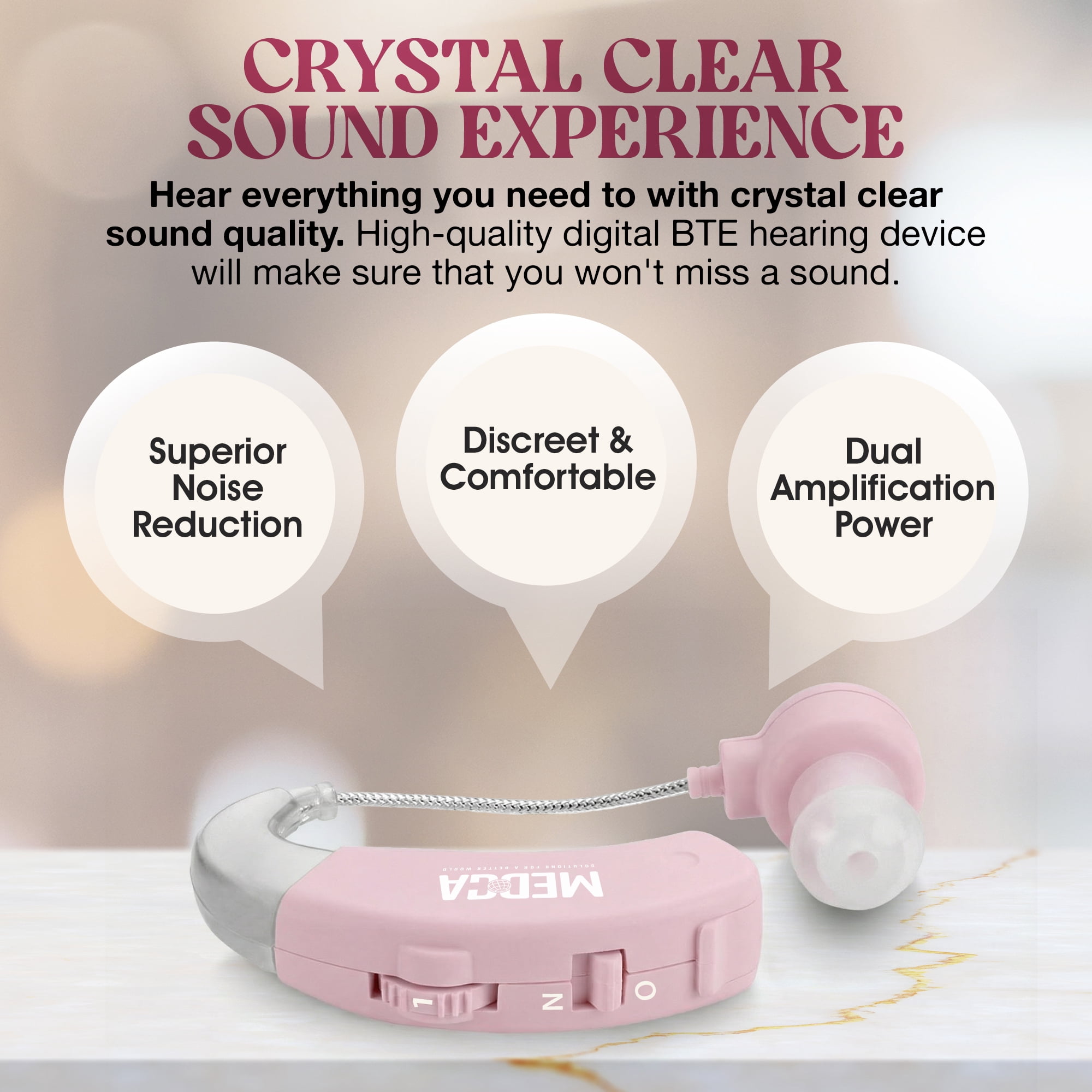 MEDca Behind the Ear Sound Multicolor Digital Sound Enhancer Amplifier