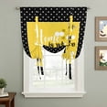 thumbnail image 2 of Yellow Bees Balloon Curtains for Bedroom/Front Door/Bathroom, Spring Summer Watercolor Honey Textured Tie Up Curtains 63 Inch Length Light Filtering Kitchen Curtains Shades for Windows 46"x63", 2 of 8