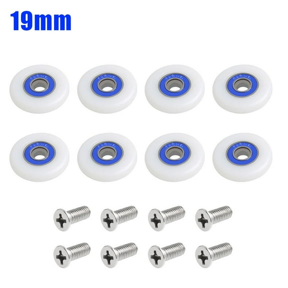 8Pcs Replacement Shower Door Roller Runner Wheels Wheel Diameter 19Mm Smile Home