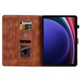 thumbnail image 4 of Case for Samsung Galaxy Tab S9/S8/S7, Flower Pattern PU Leather Multi-Angle Viewing Stand Shockproof Flip Case with Card Slot, Magnetic Clasp, Pencil Slot, for Galaxy Tab S9/S8/S7, Brown, 4 of 11