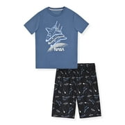 Sleep On It Boys 2-Piece Short-Sleeve Jersey Pajama Shorts Set - NASA , 12-14
