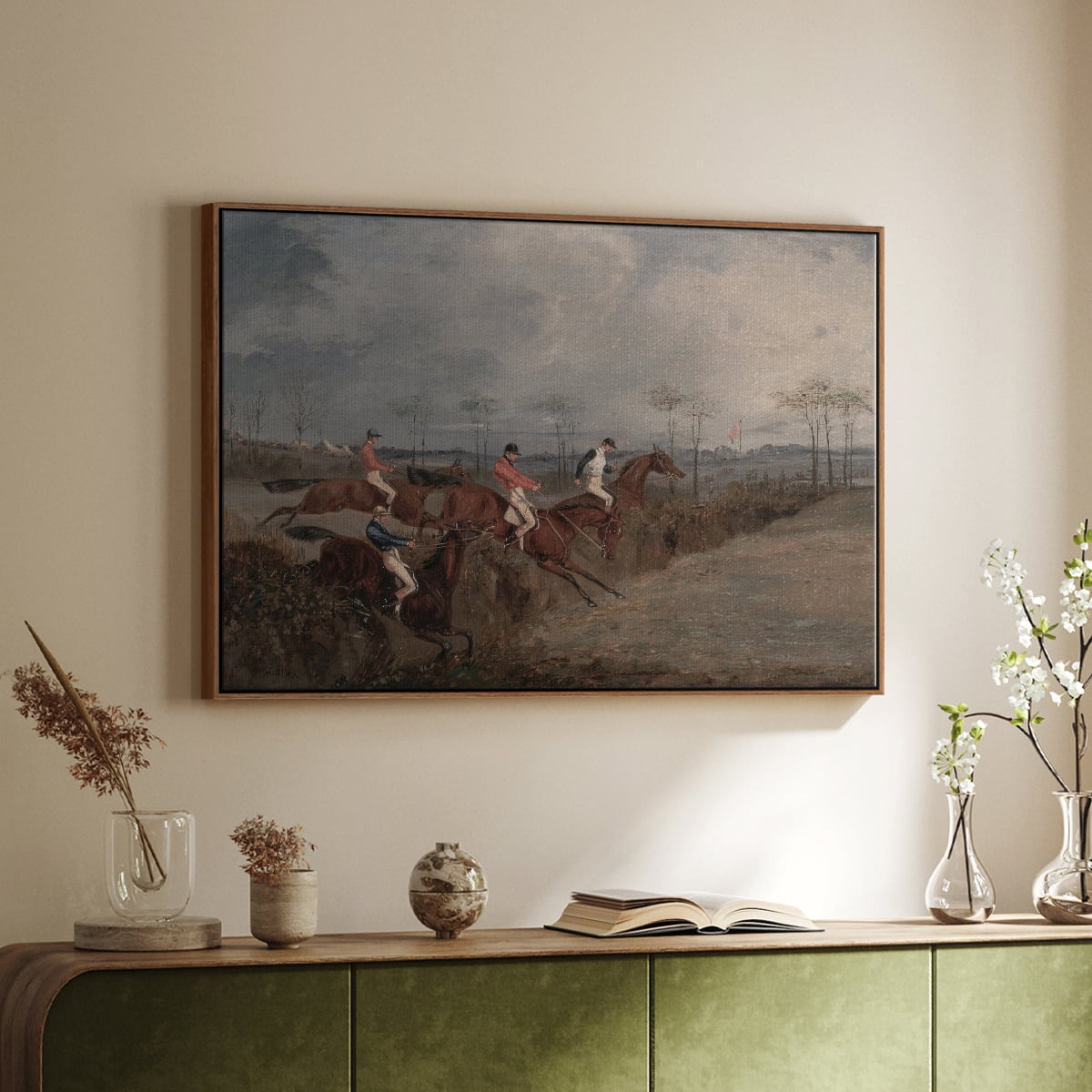Vintage Animal Print-XXXI By Wexford Home Framed in Walnut Wood Gallery Wrapped Canvas 25 in. x 37 in.