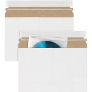 APQ Pack of 10 White Rigid Mailing Envelopes 9 1/2 x 6. Stay Flat Cardboard Envelopes 9.5 x 6 Self-Seal Photo mailers.