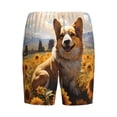 thumbnail image 4 of Picia Cute Corgi Sunflower Pajama Shorts for Men, Men's Pajama Bottoms, Sleepwear,Short Pajama Pants-XX-Large, 4 of 9