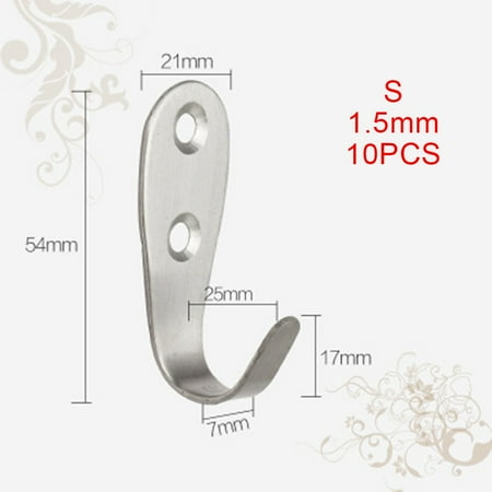 

10XSolid Stainless Steel Wall Mount Single Hook Heavy Duty Rustproof Coat Hanger