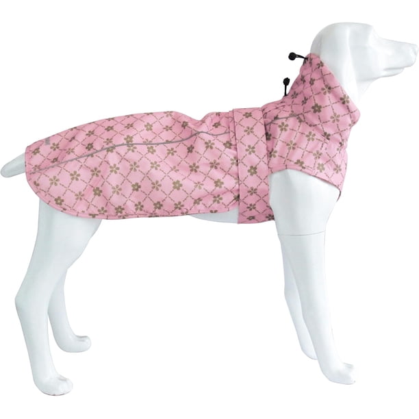 Impermeable ajustable para perros, chamarra de lluvia ligera para mascotas, ropa con tira reflectante (sakura rosa)