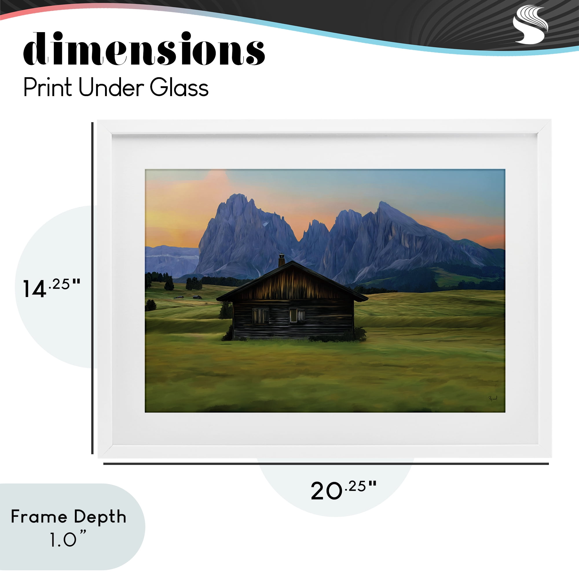 Stupell Industries Solitary Cabin with Looming Cliffs White Framed Print Under Glass, design by Renel Peters