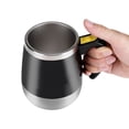 thumbnail image 4 of Taza eléctrica de acero inoxidable con mezclador automático y agitador magnético para café, color negro, 4 of 12
