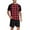 04-Black Red Gird, variant on Men's Pajama Set Short sleeved Round Neck 2-piece Set Men's Shorts Casual Set Raglan Pajamas
