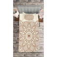 thumbnail image 3 of Ambesonne Retro Quilted Bedspread Set 2 Pcs, Flower Lace, Twin Size, Brown and Ivory, 3 of 3