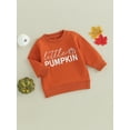 thumbnail image 3 of Bagilaanoe Toddler Baby Girl Boy Halloween Sweatshirt Long Sleeve Letter Print Pullover 6M 12M 18M 24M 3T Kids Fall Loose Tee Tops, 3 of 8