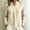Khaki, variant on Women's Fashion Blouse Top V Neck Front Pleated Curved Hem Long Sleeve Casual Shirt Loose Business Shirt