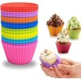 thumbnail image 1 of 24pcs Reusable Baking Cups, Silicone Baking Cups Cupcake Liners Muffin Cases Silicone (32), 1 of 8