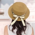 thumbnail image 5 of Sombrero de mujer con circunferencia de 56-58 cm, sombrero de copa plana con lazo, sombrero de verano, sombrilla para exteriores, sombrero para el sol de playa, 5 of 5