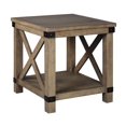 thumbnail image 1 of Signature Design by Ashley Aldwin Table d'Appoint Carrée Style Ferme avec Détails en Crossbuk, Brun Pâle, 1 of 2
