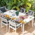 thumbnail image 2 of Spring Groundhog Table Cloths for 4 Foot Rectangle Tables, Watercolor Sunflower Botanical Butterfly Patio Waterproof Elastic Fitted Tablecloths, Washable Rectangular Table Cover for Camping, 2 of 8